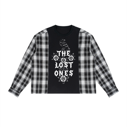 Raven Plaid Panel Long Sleeve T-Shirt