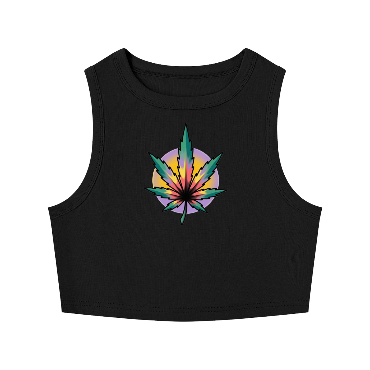 Cannabis Crewneck Crop Tank Top
