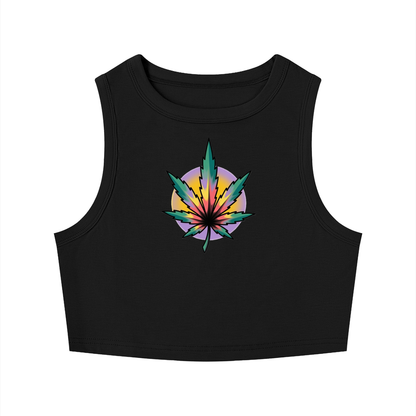 Cannabis Crewneck Crop Tank Top