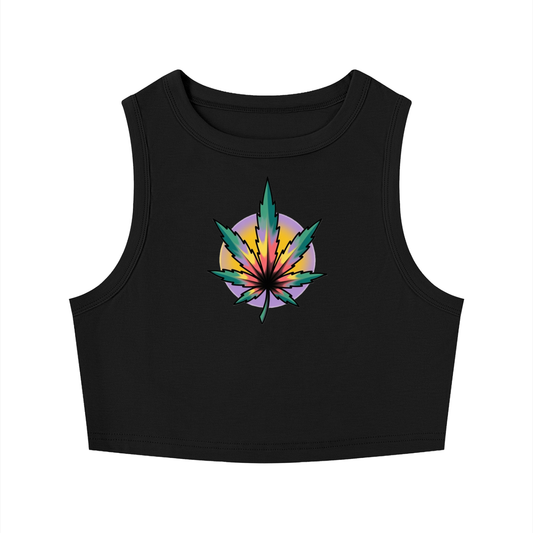 Cannabis Crewneck Crop Tank Top